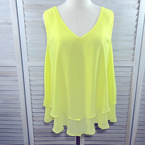 TORRID Double Layer Chiffon Cami Top Bright Yellow-1X - Picture 1 of 3